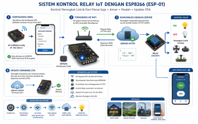 Sistem Kontrol Relay Berbasis ESP8266 dengan Konfigurasi WiFi Otomatis dan OTA Update