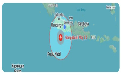 Gempa Magnitudo 6,5 Guncang Kabupaten Garut, Terasa di Panumbangan Ciamis