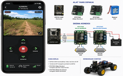 Sistem Kendali Traktor Sawah Jarak Jauh Berbasis ESP32-CAM